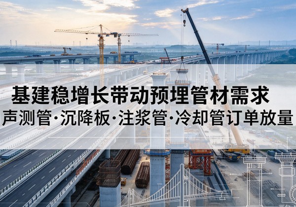 建瓯基建稳增长带动预埋监测管材需求，声测管、沉降板、注浆管订单持续放量